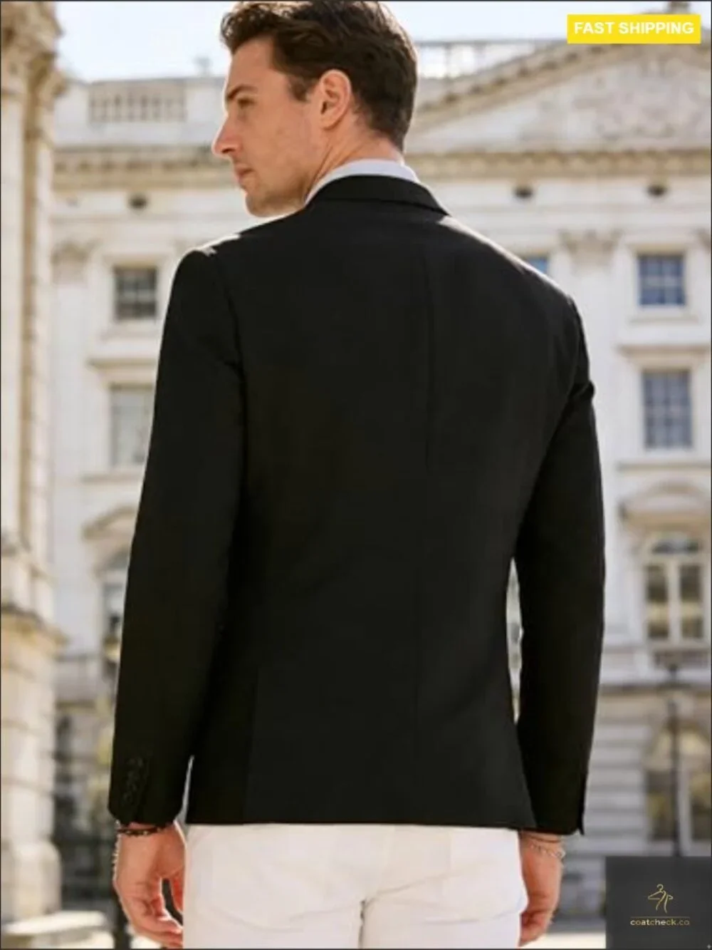 Lightweight Polyester Blazer Regular Fit Sport Coat Casual Business Wedding